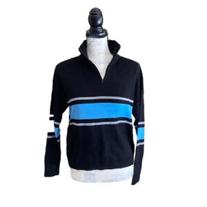 Nordstrom BP Black Blue Striped Pullover Sweater Junior Size XS